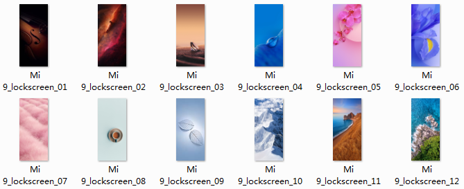 小米9内置的高清壁纸